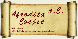 Afrodita Cvejić vizit kartica
